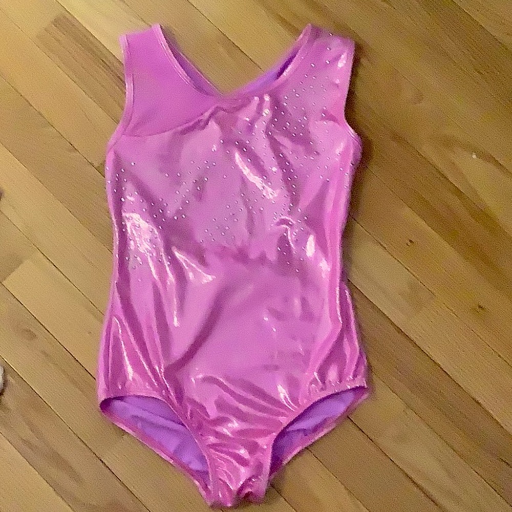 Cat & Jack NWOT Metallic Pink Gymnastics Leotard